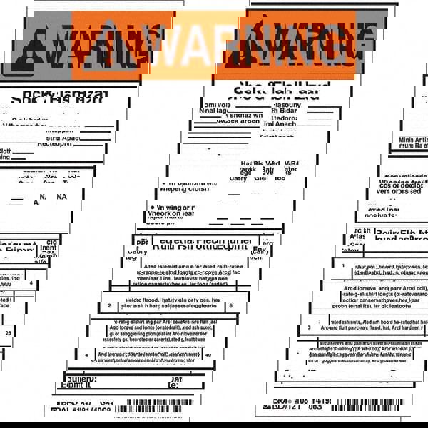 Label Maker Label: Black & Orange on White, Vinyl, 5 per Roll